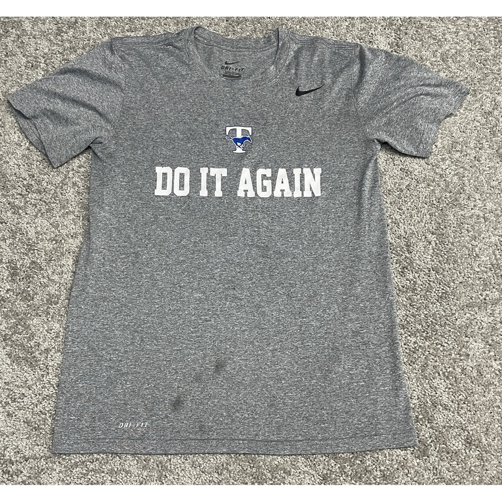 NIKE Southern Methodist SMUT-SMALL Shirt Medium WORKOUT  Do It AGAIN MUSTANGS‎